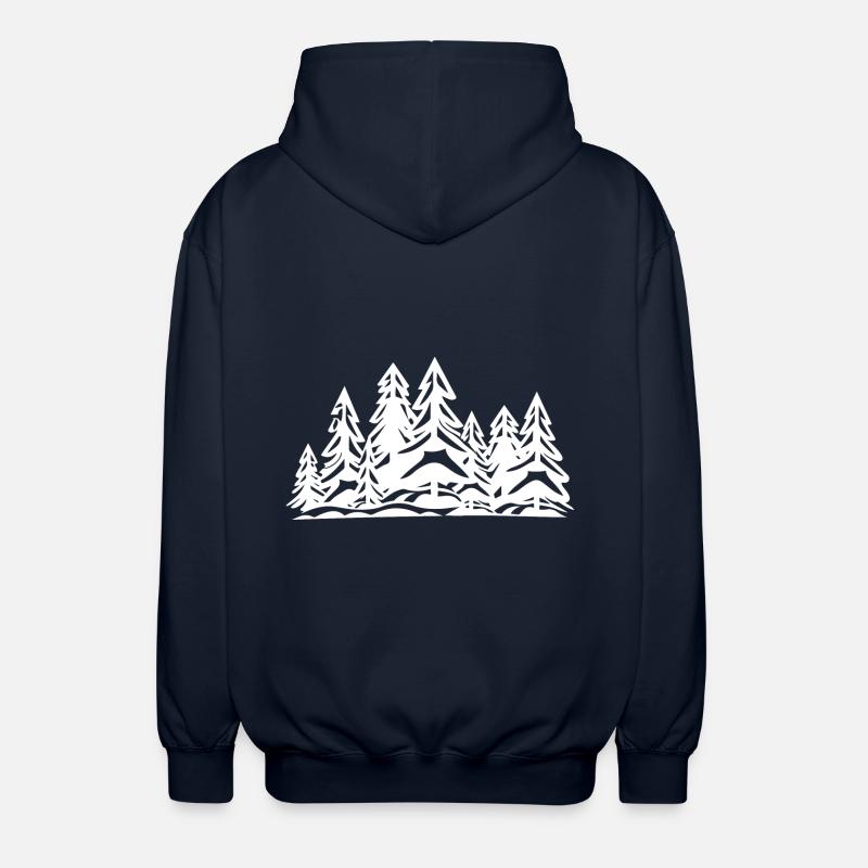 Forest Trees - Unisex Hooded Jacket - navy