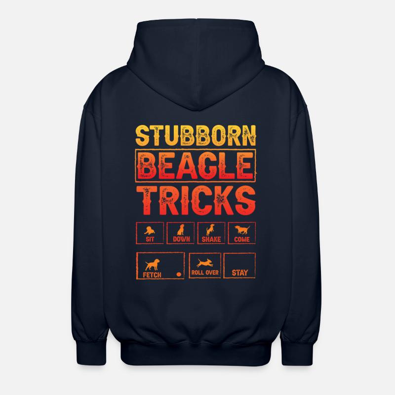Stubborn Beagle Tricks - Unisex Kapuzenjacke - Navy