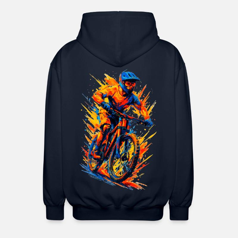 Mountainbiking Mountainbiker MTB cool Geschenk - Unisex Kapuzenjacke - Navy