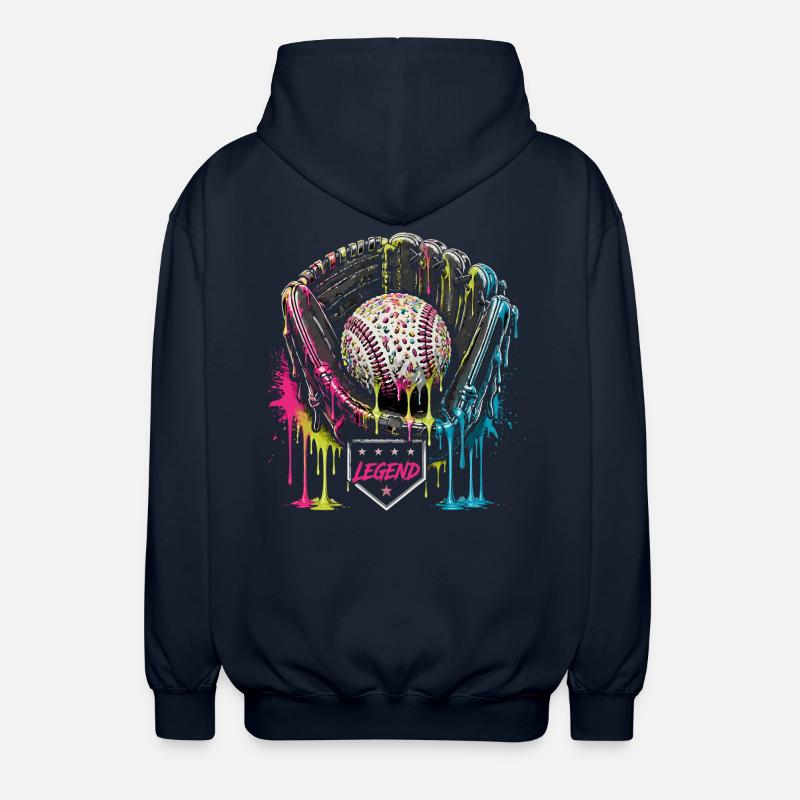 Baseball Handschuh Legend Bunt Grafik - Unisex Kapuzenjacke - Navy