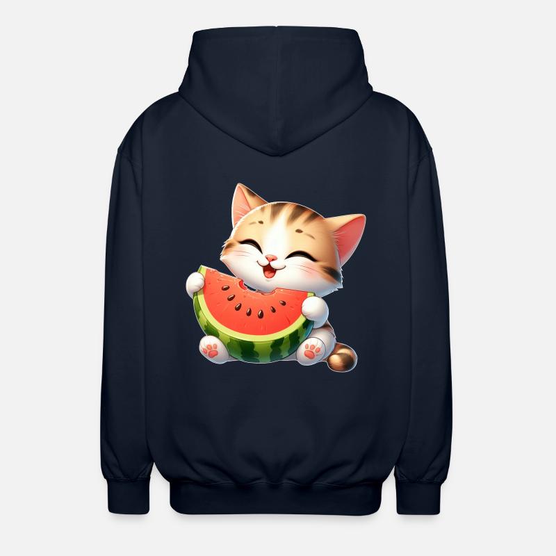 Melon Chat Pastèque Drôle Fruité - Veste à capuche unisexe - marine