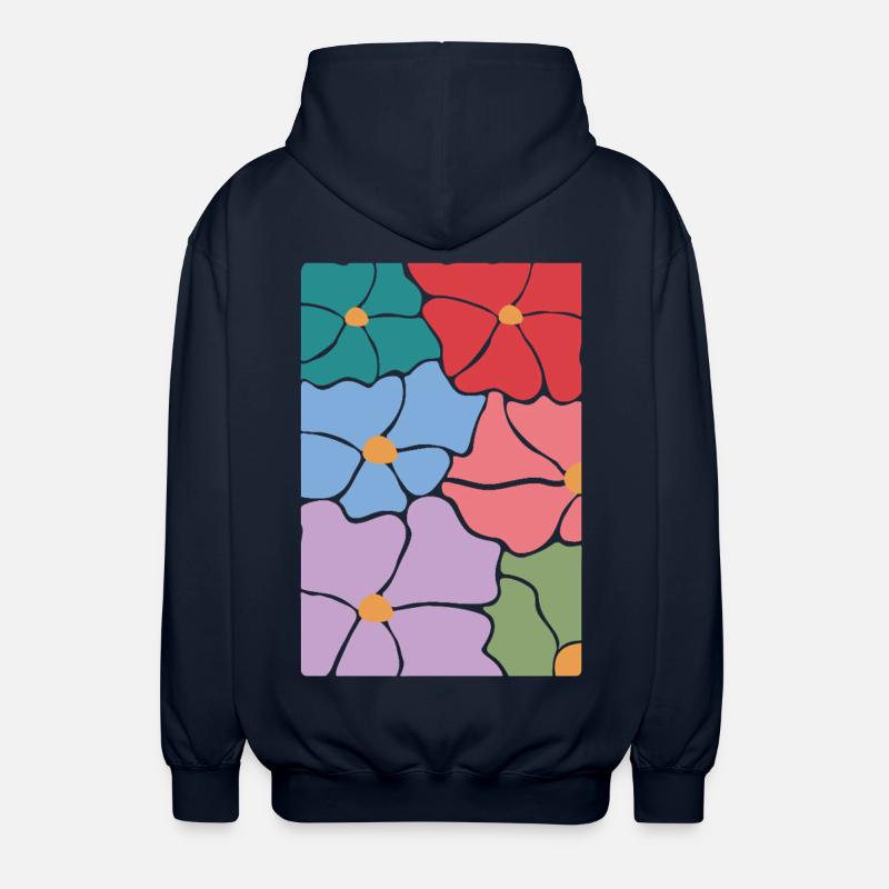 Boho Flora Blumen - Unisex Kapuzenjacke - Navy