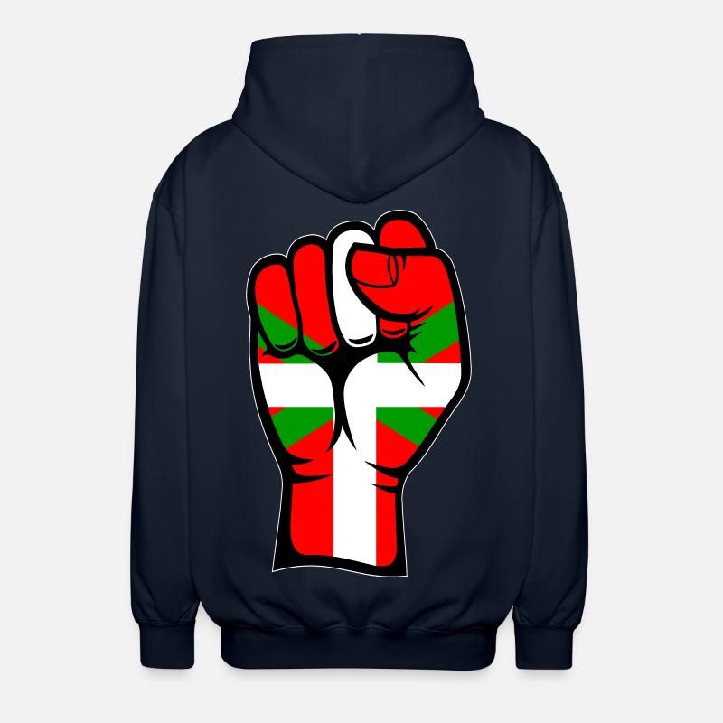 Poing drapeau basque - Veste à capuche unisexe - marine