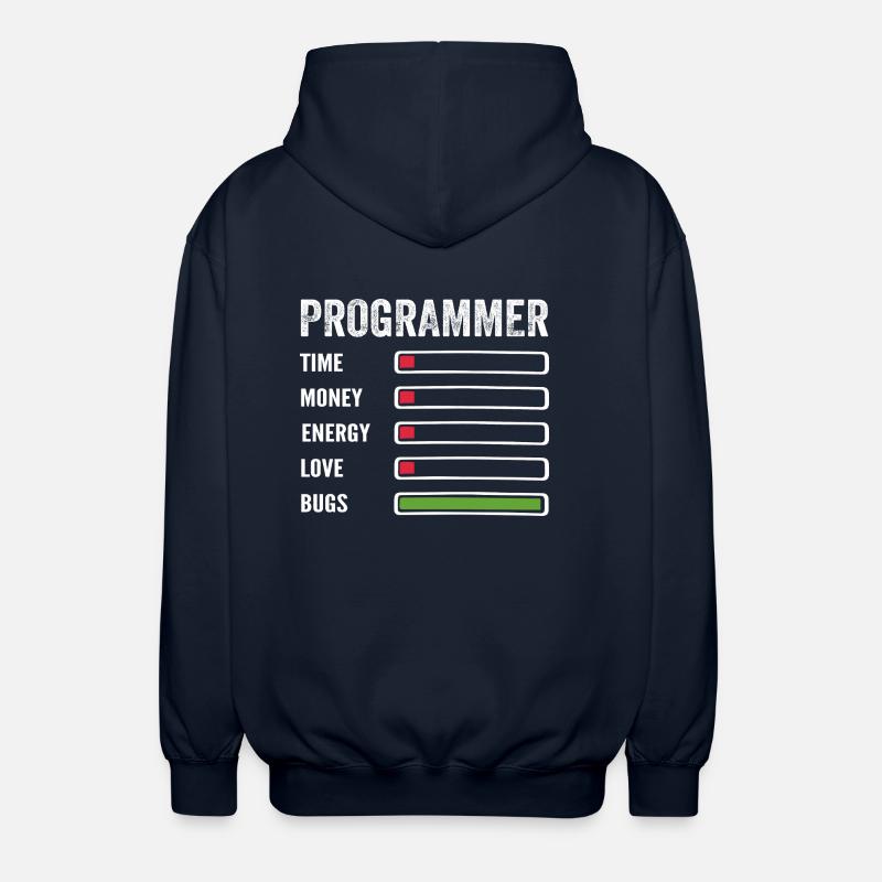 Developer Humor Programmer Coder - Unisex Hooded Jacket - navy