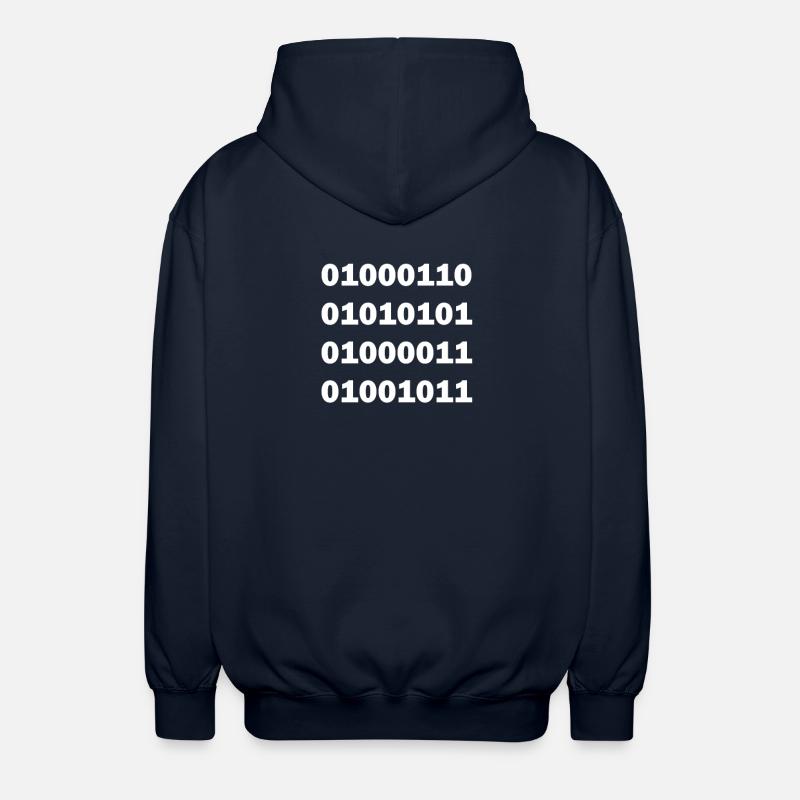 Binary code fuck - Unisex Hooded Jacket - navy