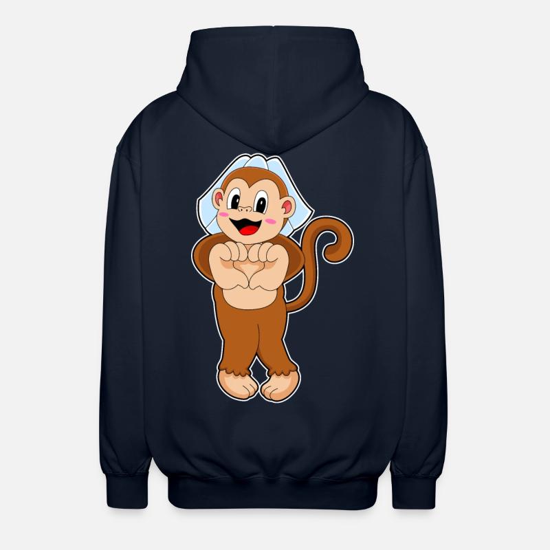 Monkey Bride Wedding - Unisex Hooded Jacket - navy