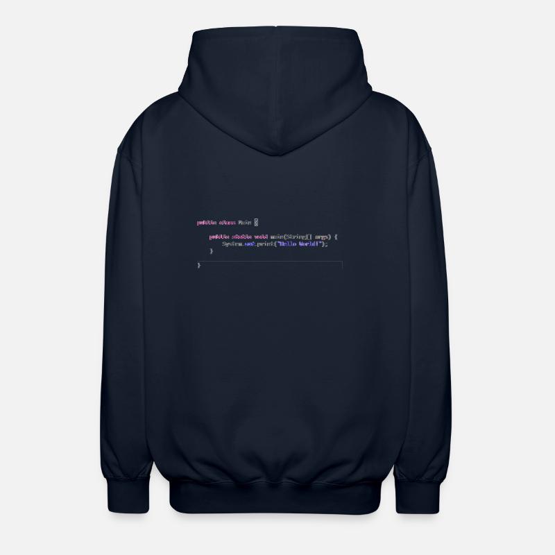 Java Hello World! Geschenkidee - Unisex Kapuzenjacke - Navy