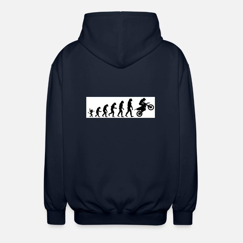 Evolution Motorcycle - Unisex Hooded Jacket - navy