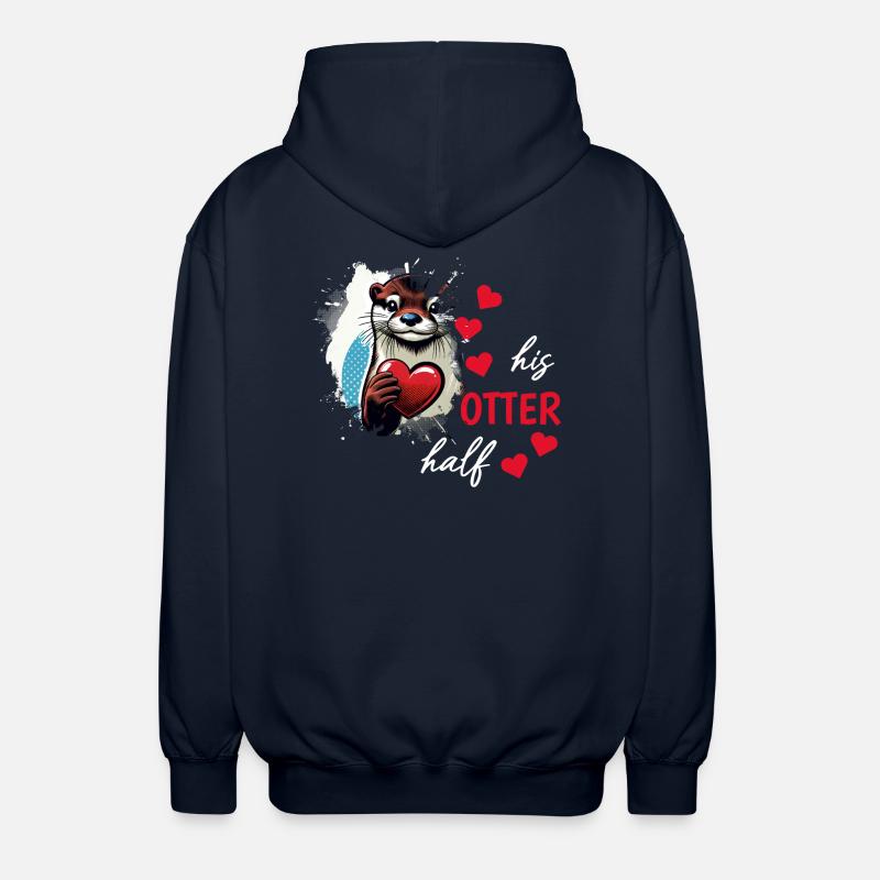 Otter half liebe geschenk - Unisex Kapuzenjacke - Navy