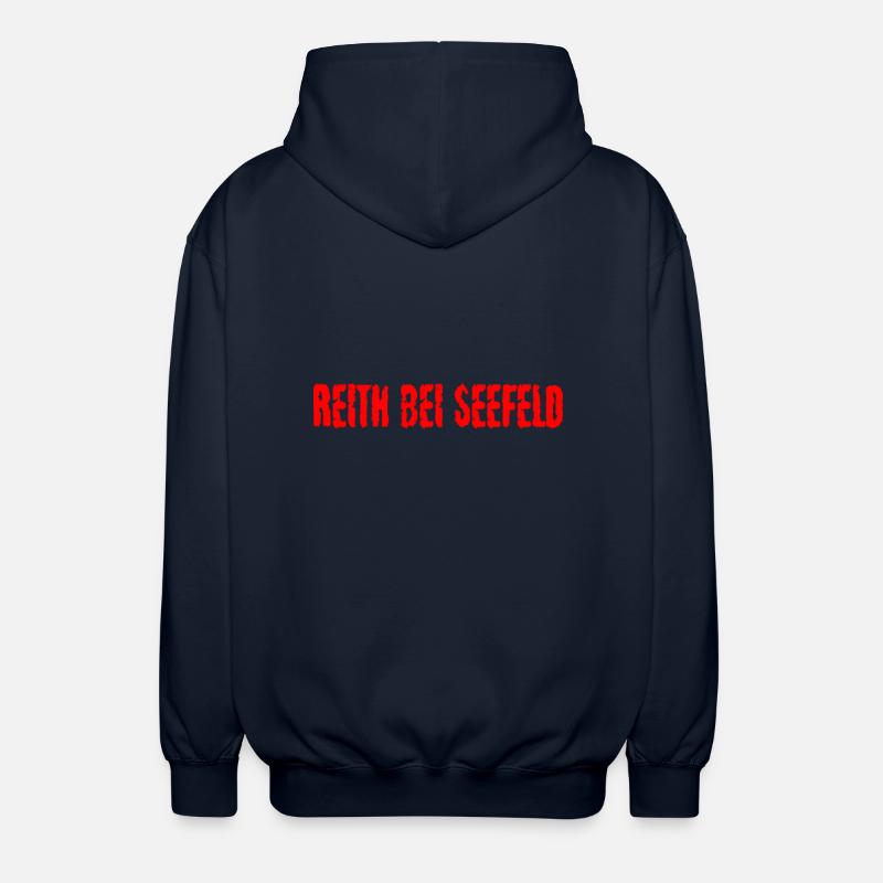 Reith bei Seefeld red text - Unisex Hooded Jacket - navy
