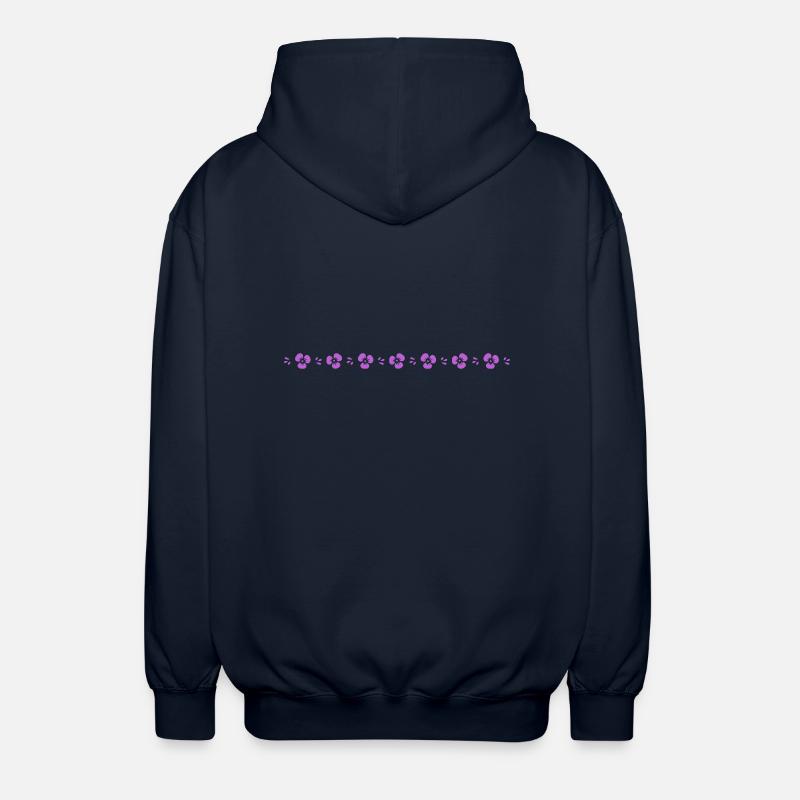 Small pansy line - Unisex Hooded Jacket - navy