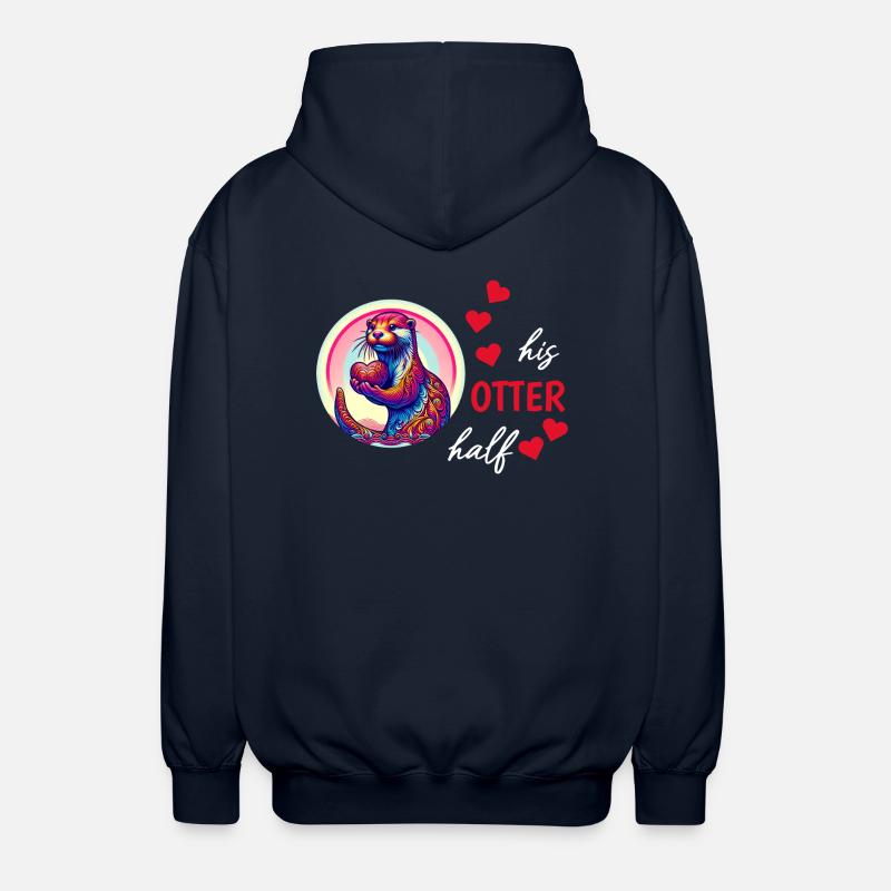 Otter half liebe geschenk - Unisex Kapuzenjacke - Navy