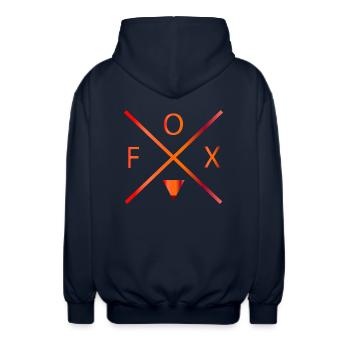Fuchs - Unisex Kapuzenjacke - Navy - Hinten - AI Model Male 185 light (185cm)