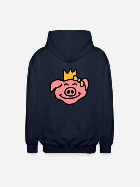 Pricess Pig Head - Veste à capuche unisexe - marine