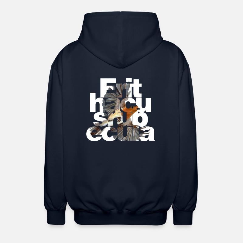 Erithacus rubecula - Robin - Unisex Hooded Jacket - navy
