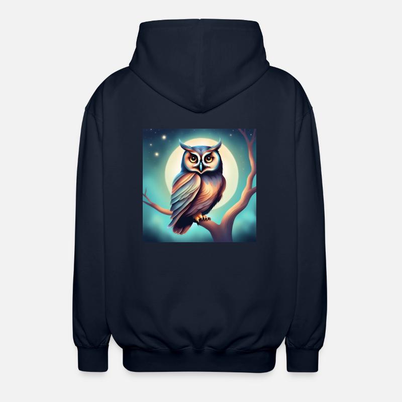 Eule träumerisch Gothic Geschenkidee Nacht - Unisex Kapuzenjacke - Navy