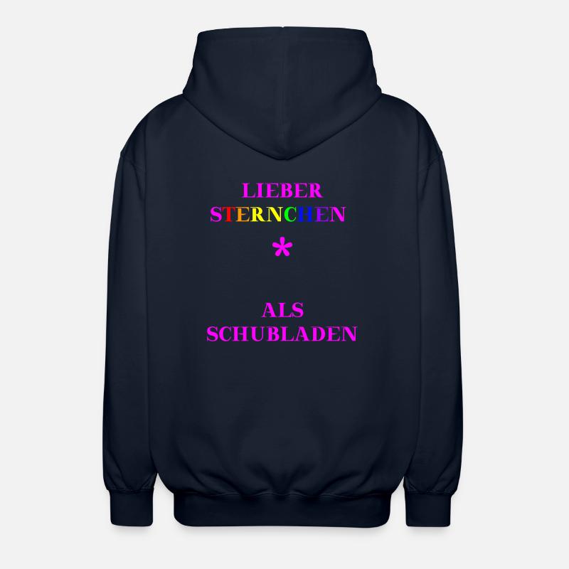 Lieber Sternchen als Schubladen Geschenkidee - Unisex Kapuzenjacke - Navy