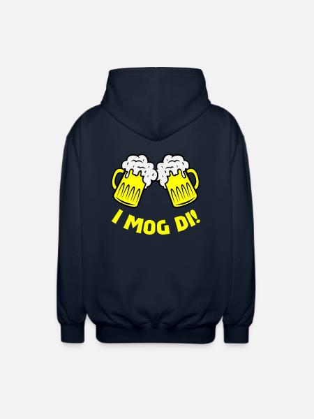 beer i mog di - Unisex Hooded Jacket - navy
