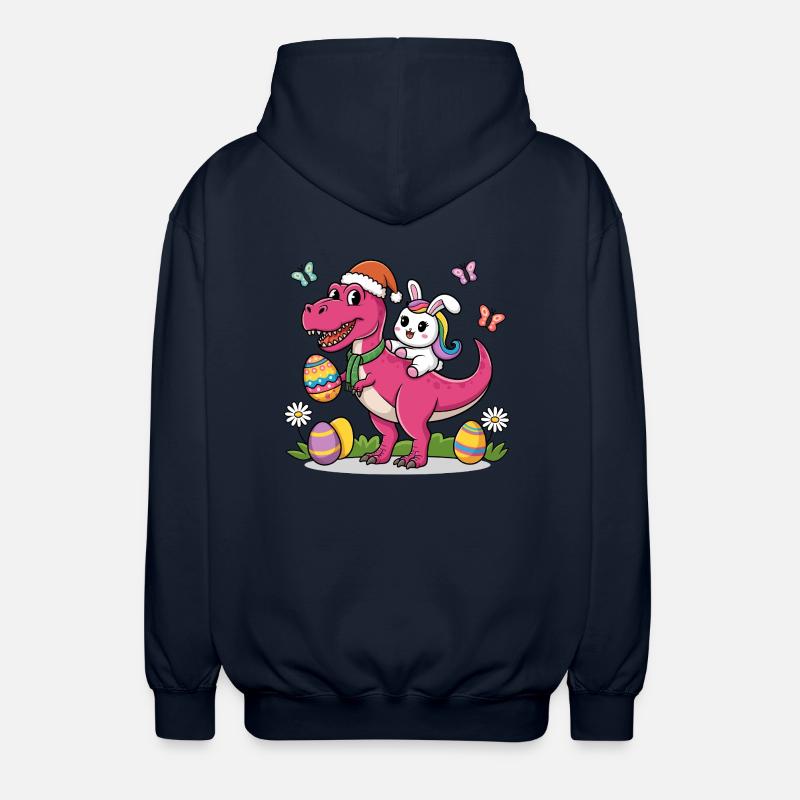 Easter Dinosaur Bunny Ears Easter - Unisex Kapuzenjacke - Navy