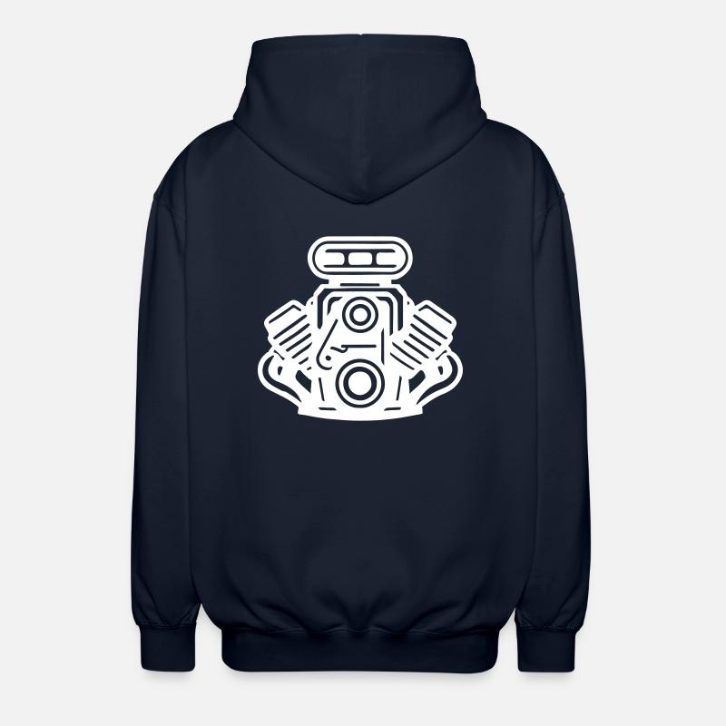 Engine Car Symbol Tuning - Unisex Hooded Jacket - navy