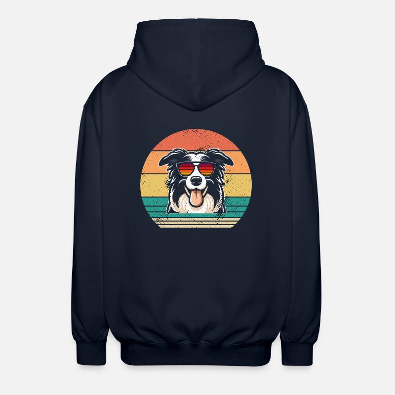 Border Collie - Unisex Hooded Jacket - navy