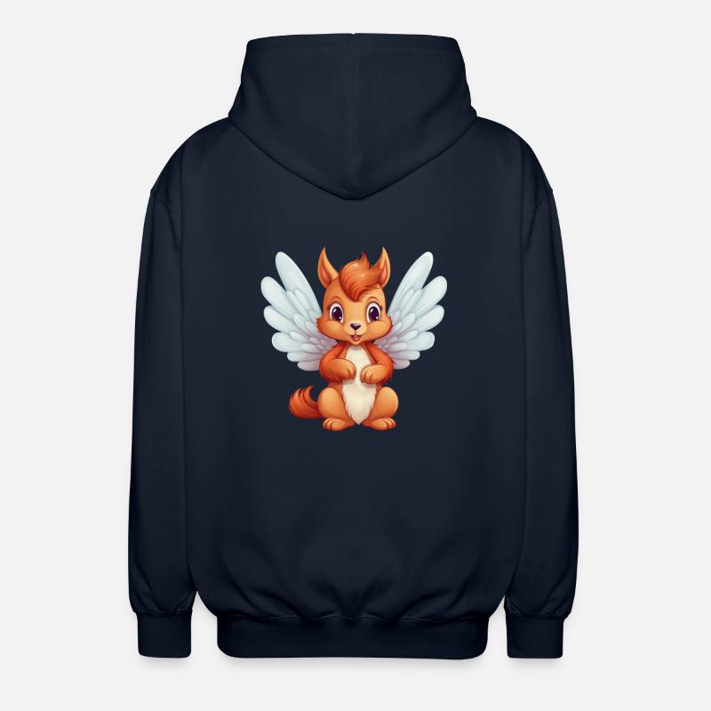 Süßes Eichhörnchen-Engel-Comic - Unisex Kapuzenjacke - Navy