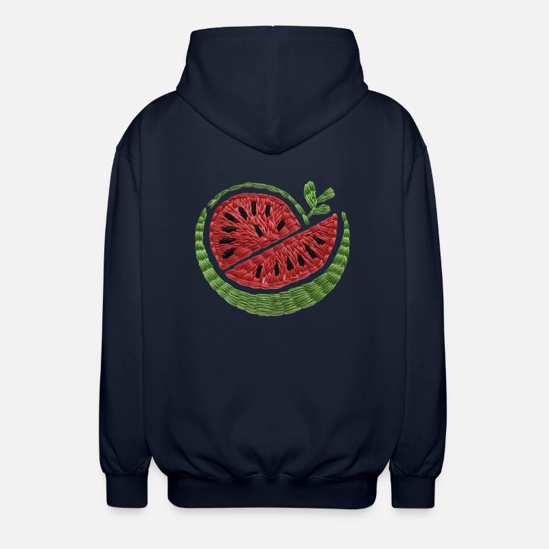 Gestickte Wassermelone - Unisex Kapuzenjacke - Navy