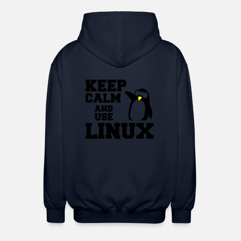 keep calm use linux - Unisex Hooded Jacket - navy