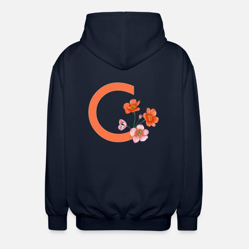 C avec fleurs - Veste à capuche unisexe - marine