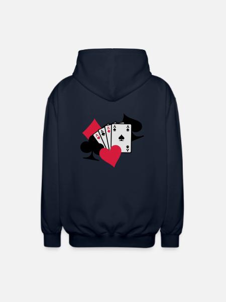 Poker Karten - Unisex Kapuzenjacke - Navy