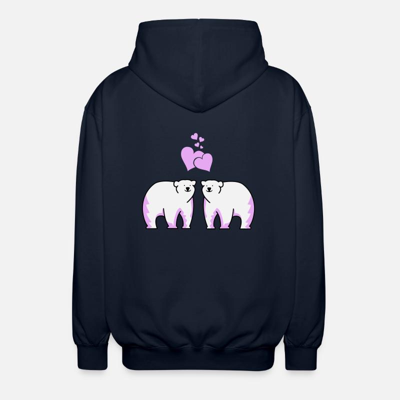 Polar bears in love - Unisex Hooded Jacket - navy