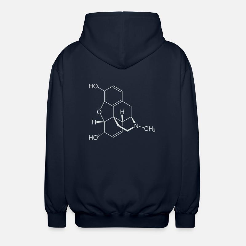 Formule structurale morphine - Veste à capuche unisexe - marine