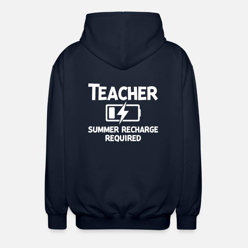 Teacher Summer Recharge Required - Unisex Hooded Jacket - navy