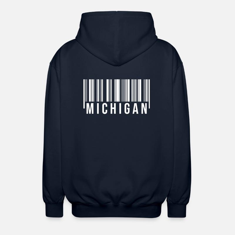 Michigan Barcode - Unisex Kapuzenjacke - Navy