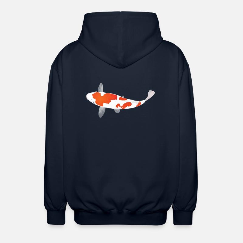 Carpe Koï - Blanche et Rouge - Veste à capuche unisexe - marine