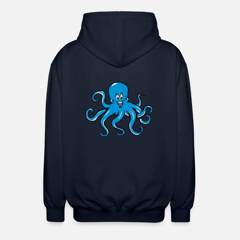 Squid oktopus funny comic - Unisex Hooded Jacket - navy