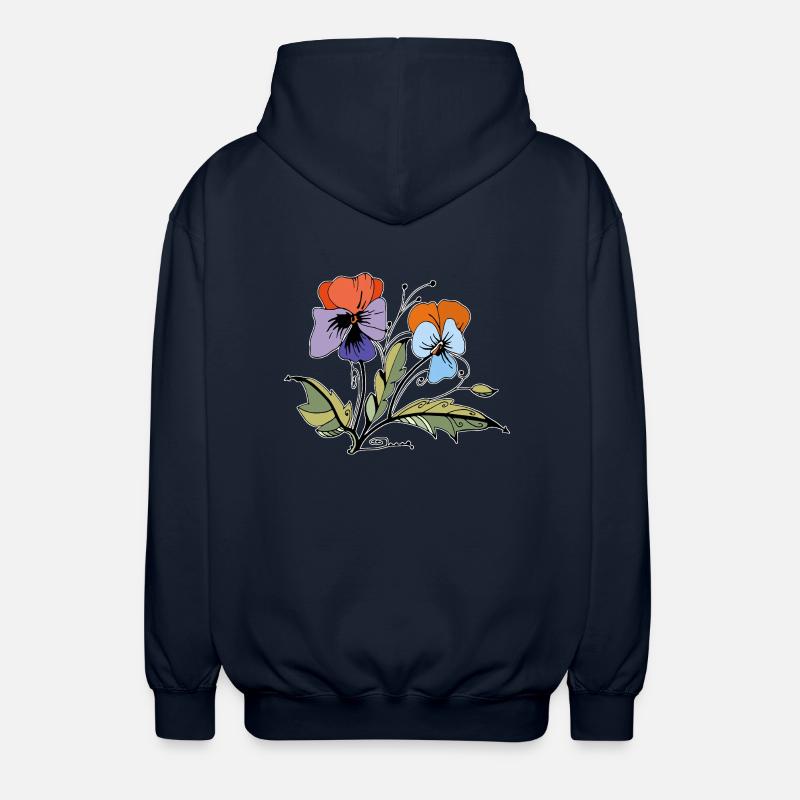Flowers - Unisex Hooded Jacket - navy