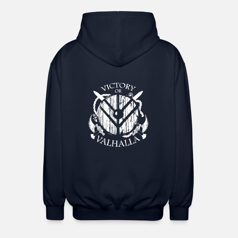 Wikinger oder Valhalla - Unisex Kapuzenjacke - Navy