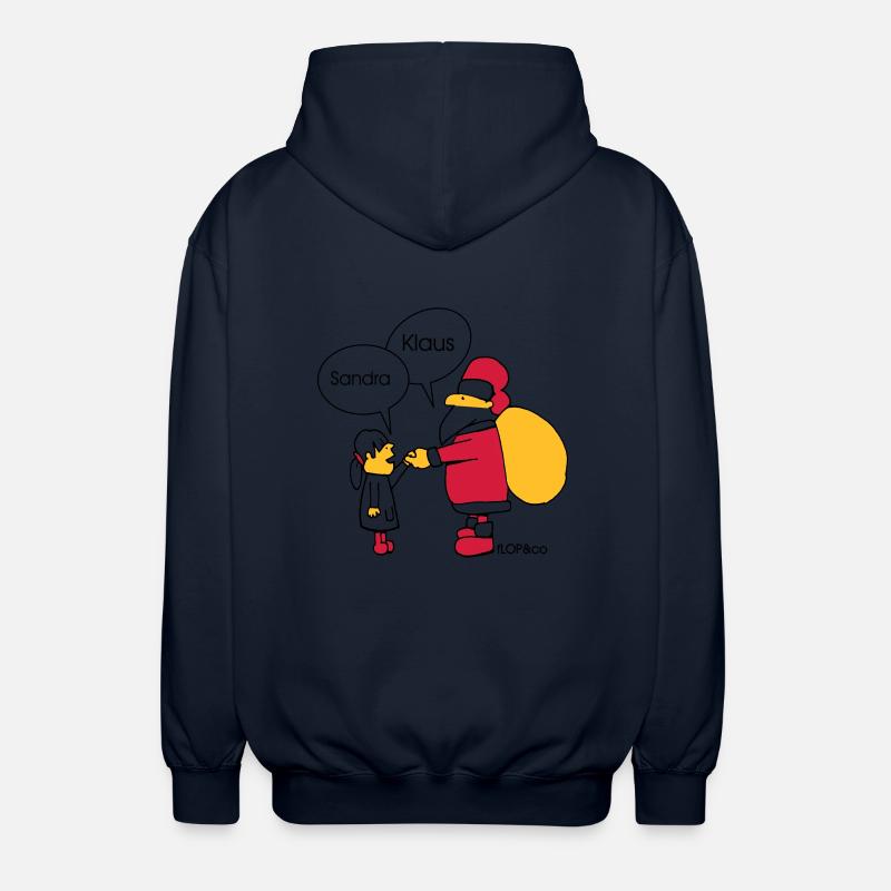 Sandra and Klaus - White - Unisex Hooded Jacket - navy