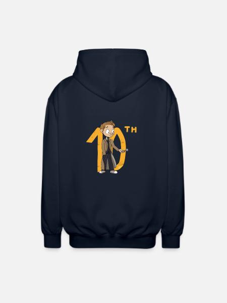 Der 10. Doktor, Chibi-Version - Unisex Kapuzenjacke - Navy