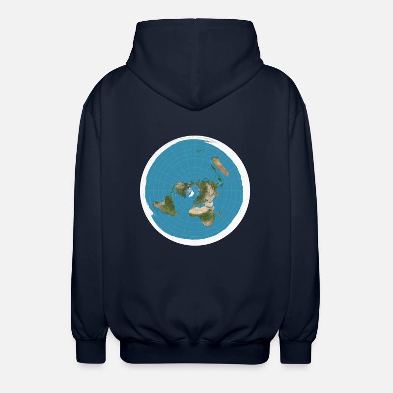 Flat earth map - Unisex Hooded Jacket - navy