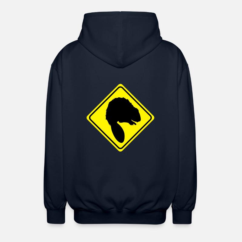 Warnung Biber - 2 farb - Unisex Kapuzenjacke - Navy