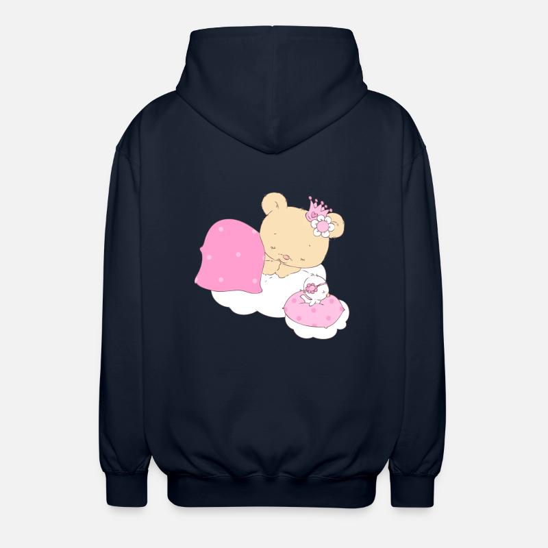 Bear princess sleeping on cloud - Veste à capuche unisexe - marine