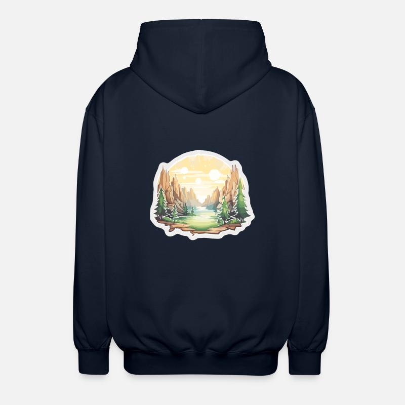 Paysage - Illustration - Veste à capuche unisexe - marine