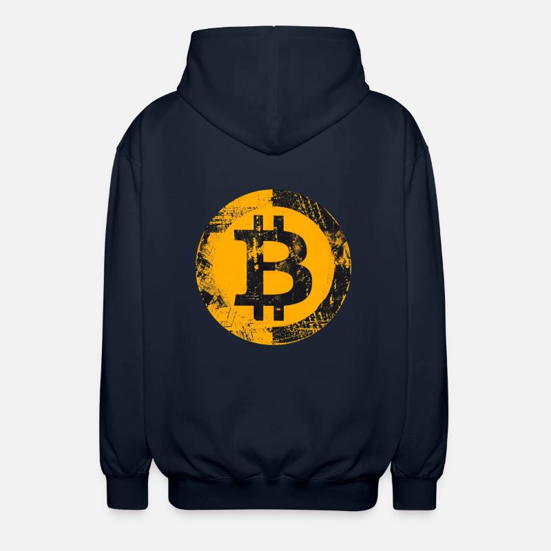 Bitcoin Grunge Or Numérique - Veste à capuche unisexe - marine