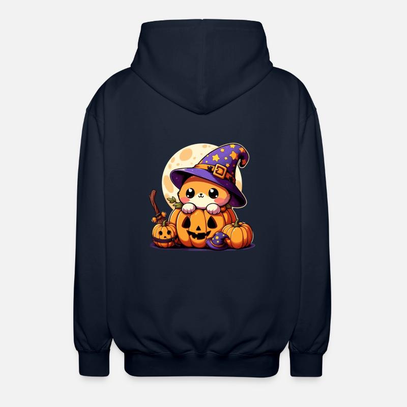 Petit Chat Mignon d'Halloween - Veste à capuche unisexe - marine