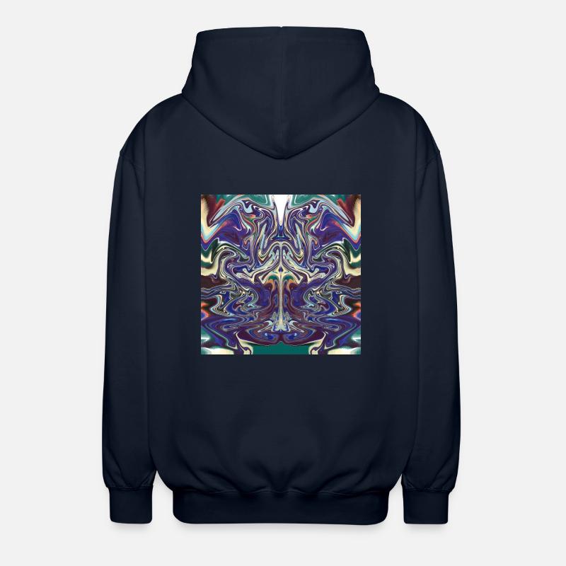 Abstrakte mit ein Stier Muster - Unisex Kapuzenjacke - Navy