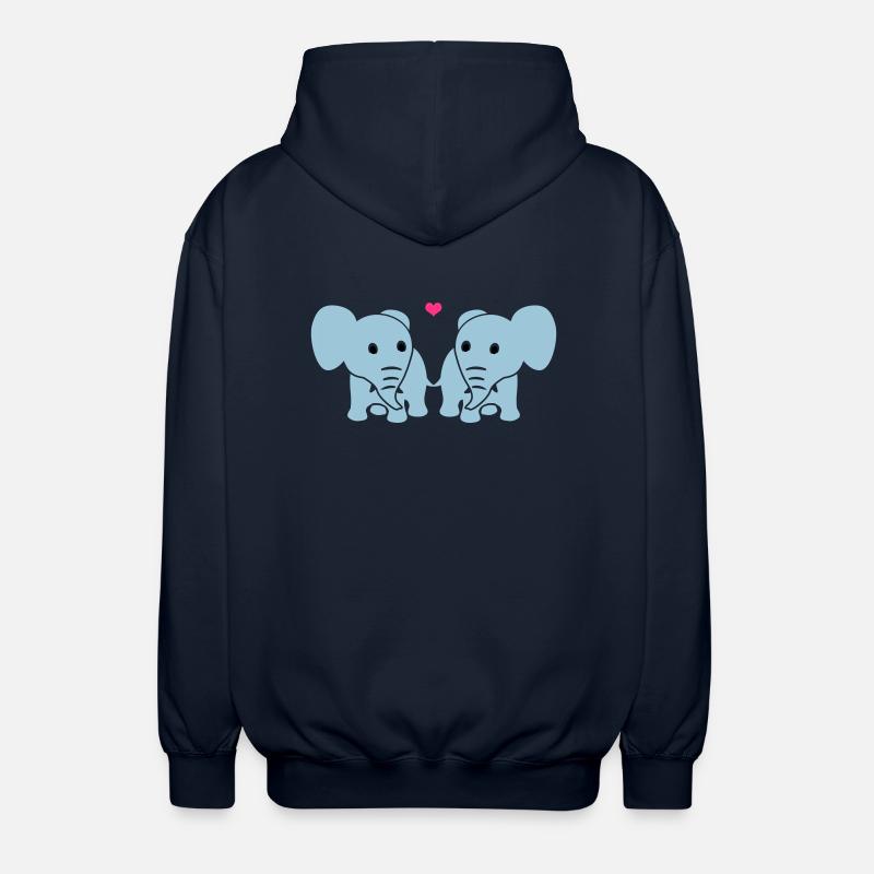 Les éléphants dans l'amour - Veste à capuche unisexe - marine