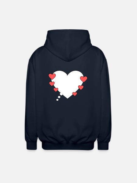 Denkblase mit Herzen - Unisex Kapuzenjacke - Navy