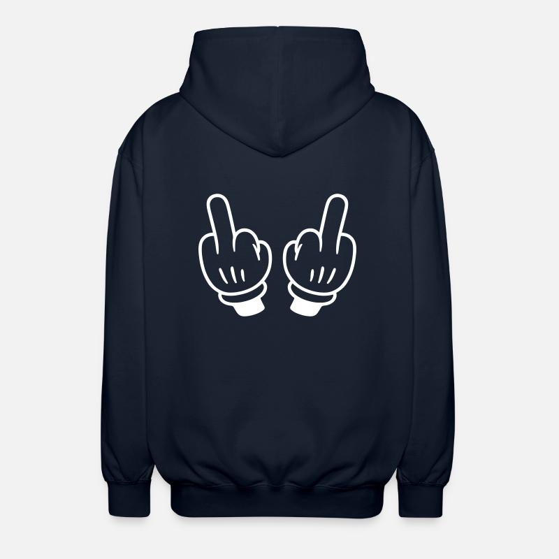 Middle Finger Hand Comic - Unisex Hooded Jacket - navy